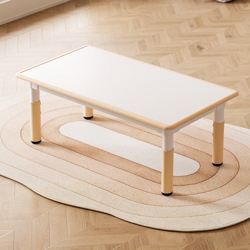 Modern Minimalist Particle Board PP Cylindrical Square Kids Study Table With Adjustable Height For Living Room