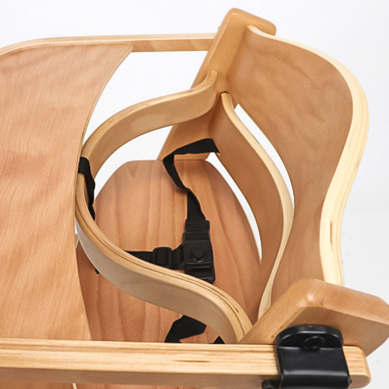 Modern Minimalist Plywood Adjustable Curved Kids High Chair Baby Dining Chair With Armrest &amp; Backrest For Living Room