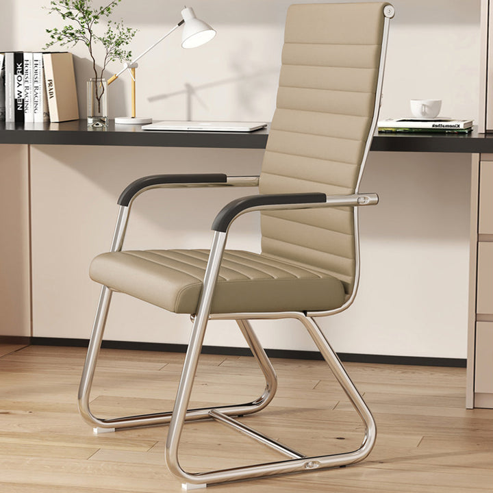 Modern Minimalist Square PU Leather Mesh Steel Ergonomic Desk Chair Backrest Armrests For Home Office