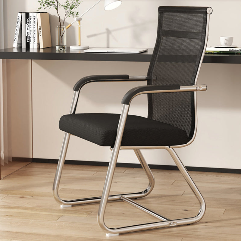 Modern Minimalist Square PU Leather Mesh Steel Ergonomic Desk Chair Backrest Armrests For Home Office