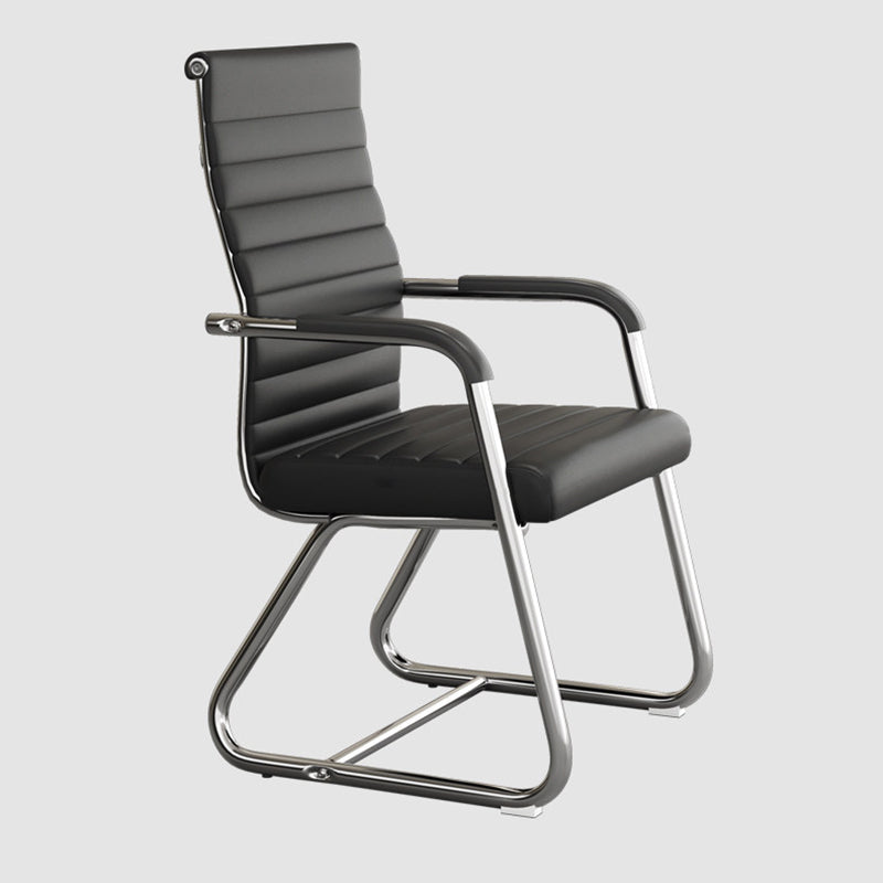 Modern Minimalist Square PU Leather Mesh Steel Ergonomic Desk Chair Backrest Armrests For Home Office