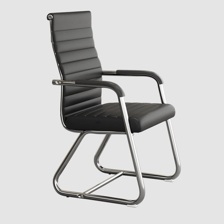 Modern Minimalist Square PU Leather Mesh Steel Ergonomic Desk Chair Backrest Armrests For Home Office