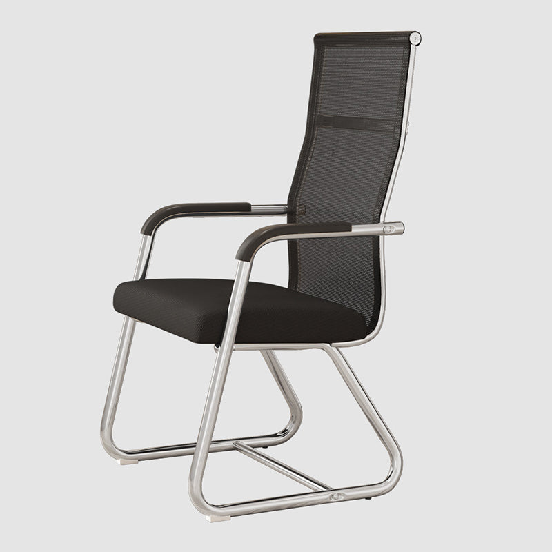 Modern Minimalist Square PU Leather Mesh Steel Ergonomic Desk Chair Backrest Armrests For Home Office