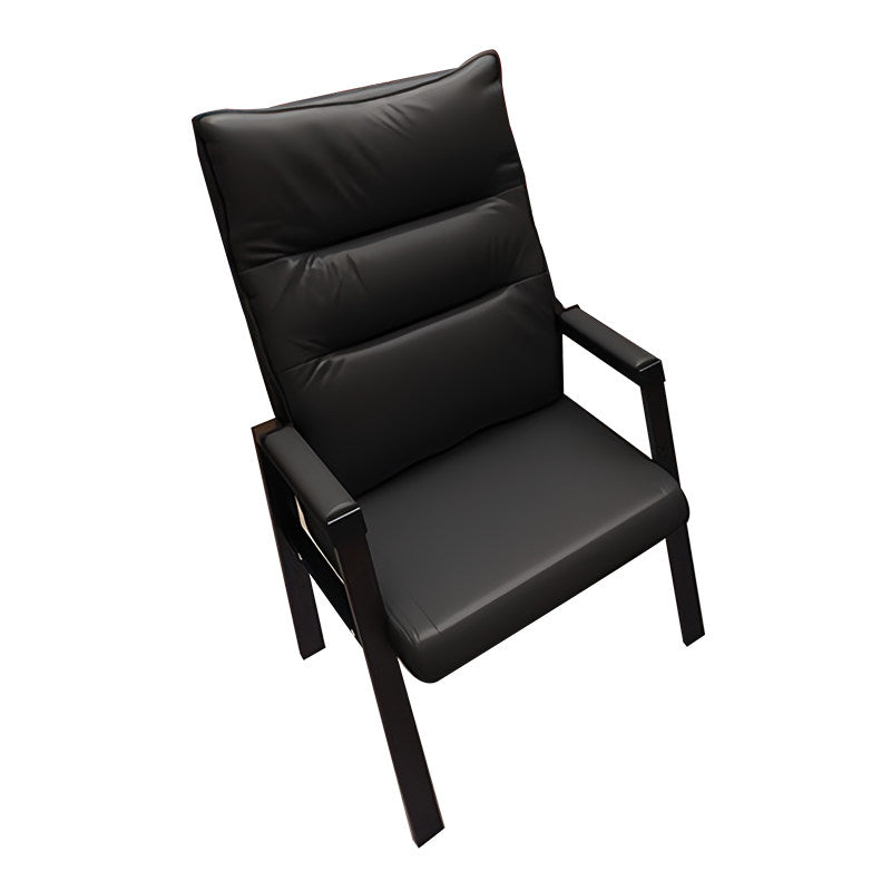 Contemporary Vintage Rectangular Linen PU Leather Carbon Steel Desk Chair Backrest Armrests For Home Office
