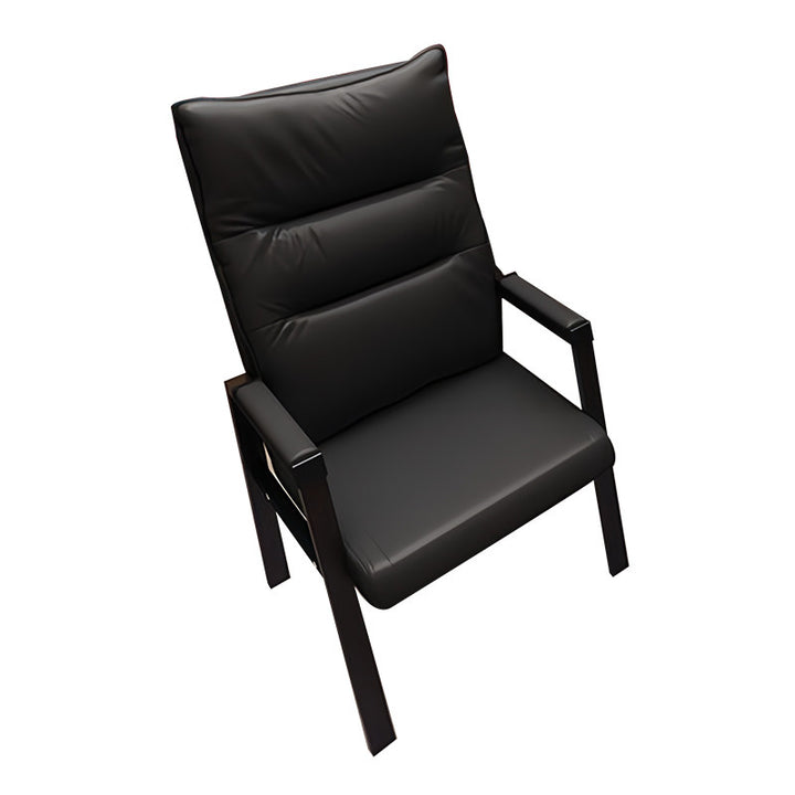 Contemporary Vintage Rectangular Linen PU Leather Carbon Steel Desk Chair Backrest Armrests For Home Office