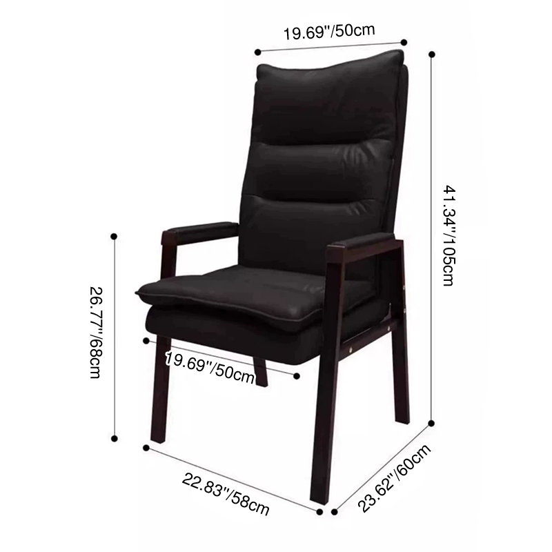 Contemporary Vintage Rectangular Linen PU Leather Carbon Steel Desk Chair Backrest Armrests For Home Office