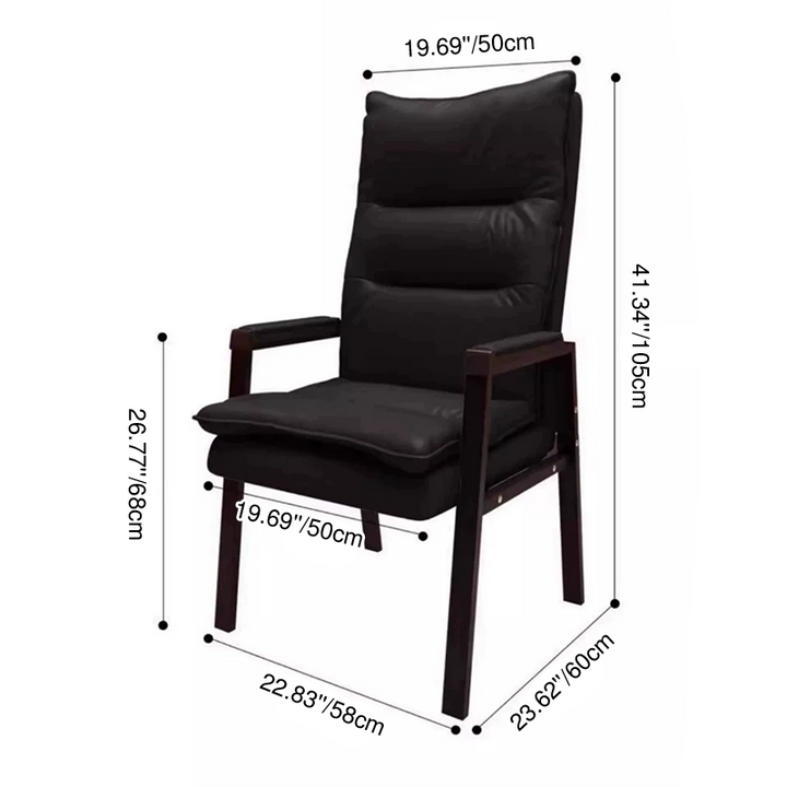 Contemporary Vintage Rectangular Linen PU Leather Carbon Steel Desk Chair Backrest Armrests For Home Office