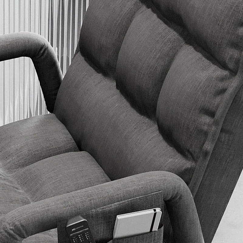 Contemporary Vintage Rectangular Linen PU Leather Carbon Steel Desk Chair Backrest Armrests For Home Office