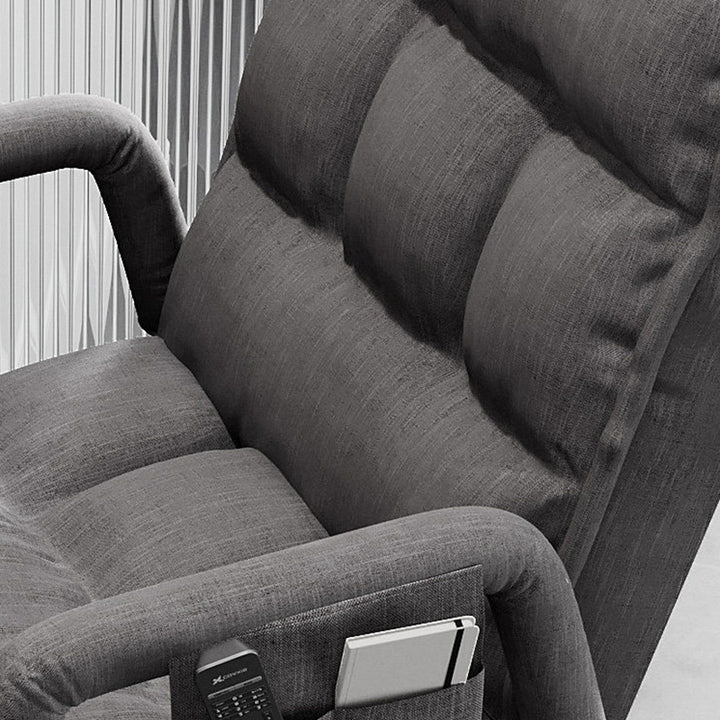 Contemporary Vintage Rectangular Linen PU Leather Carbon Steel Desk Chair Backrest Armrests For Home Office