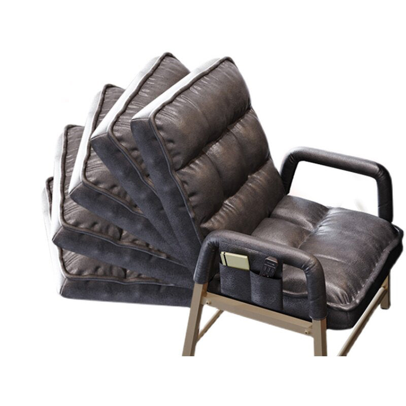Contemporary Vintage Rectangular Linen PU Leather Carbon Steel Desk Chair Backrest Armrests For Home Office