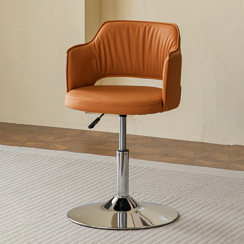 Contemporary Scandinavian Curved Silicone Leather Plywood Steel Adjustable Bar Stool Backrest Armrest For Dining Room