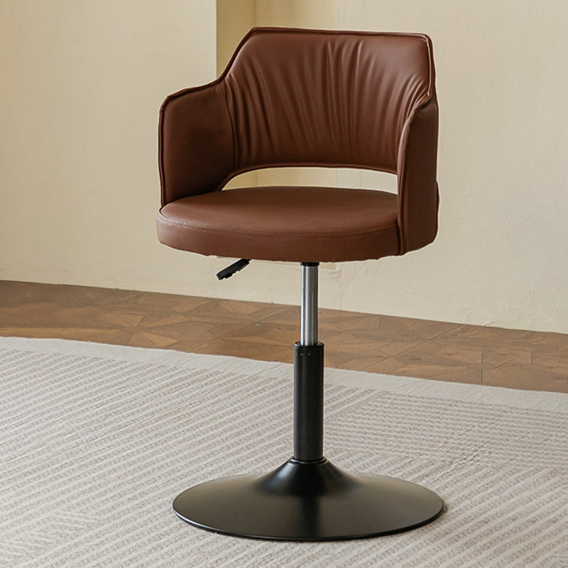 Contemporary Scandinavian Curved Silicone Leather Plywood Steel Adjustable Bar Stool Backrest Armrest For Dining Room