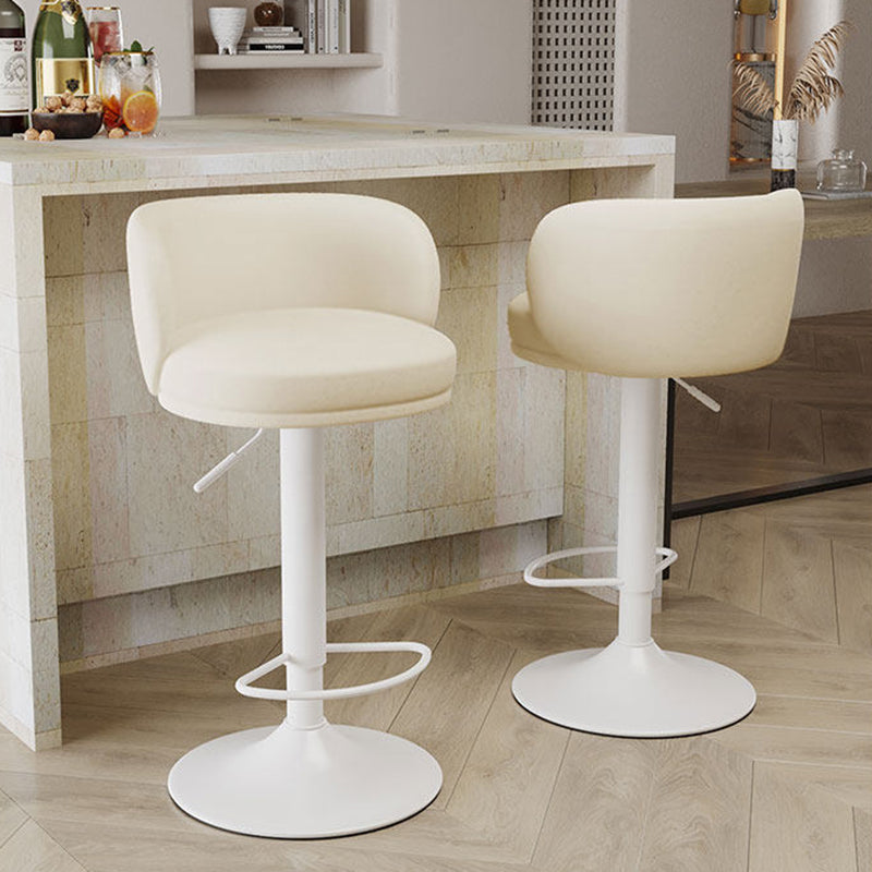 Contemporary Scandinavian PU Leather Sherpa Fabric Curved Adjustable Bar Stool Backrest For Dining Room