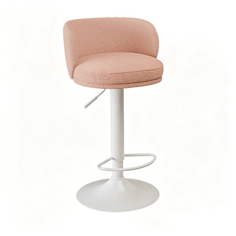 Contemporary Scandinavian PU Leather Sherpa Fabric Curved Adjustable Bar Stool Backrest For Dining Room