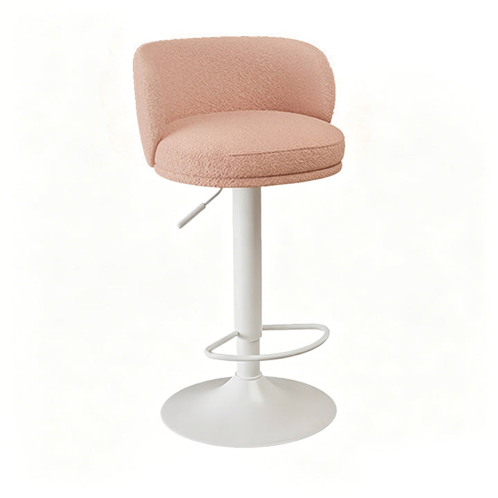 Contemporary Scandinavian PU Leather Sherpa Fabric Curved Adjustable Bar Stool Backrest For Dining Room