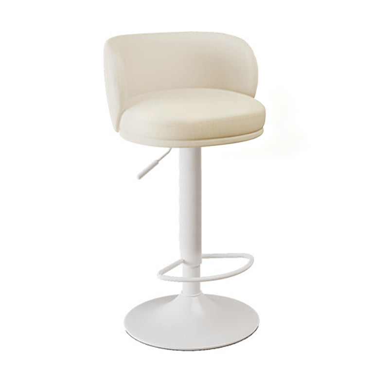 Contemporary Scandinavian PU Leather Sherpa Fabric Curved Adjustable Bar Stool Backrest For Dining Room