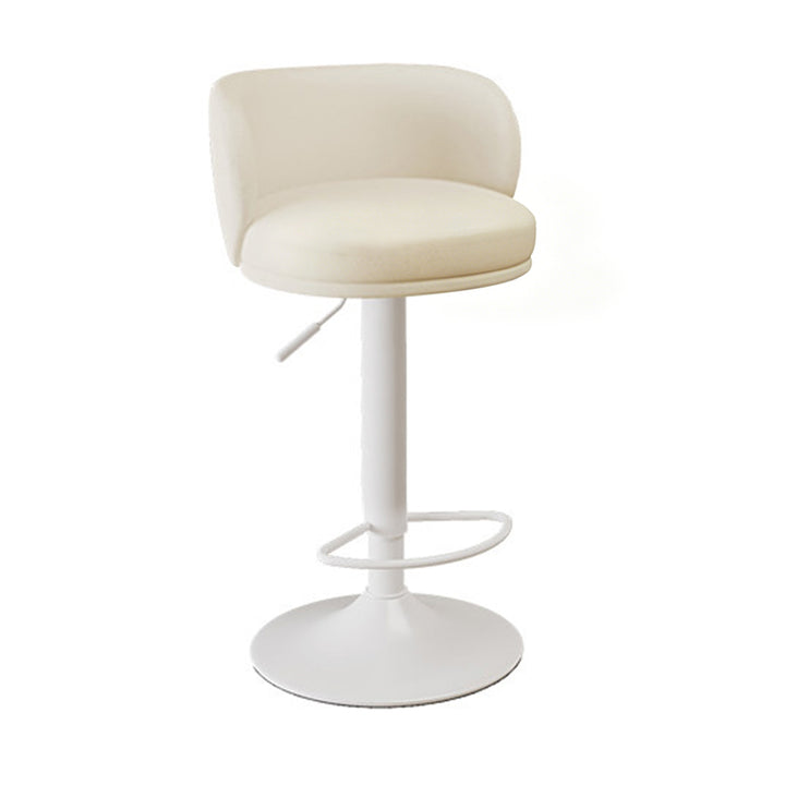 Contemporary Scandinavian PU Leather Sherpa Fabric Curved Adjustable Bar Stool Backrest For Dining Room