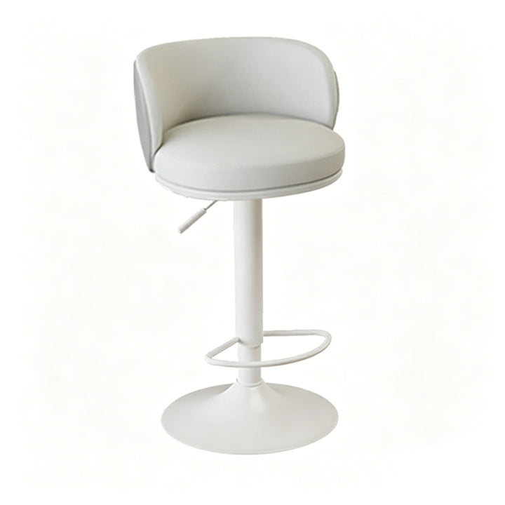 Contemporary Scandinavian PU Leather Sherpa Fabric Curved Adjustable Bar Stool Backrest For Dining Room