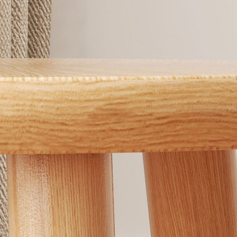 Contemporary Scandinavian Rubberwood Kids Clover Shape Square Curved Low Stool Backless For Living Room