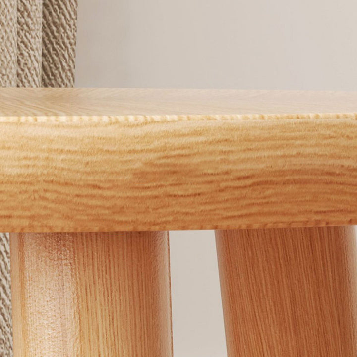 Contemporary Scandinavian Rubberwood Kids Clover Shape Square Curved Low Stool Backless For Living Room