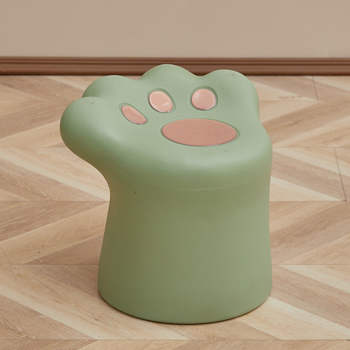 Contemporary Creative PE Kids Cat Paw Shape Low Stool Armless For Living Room