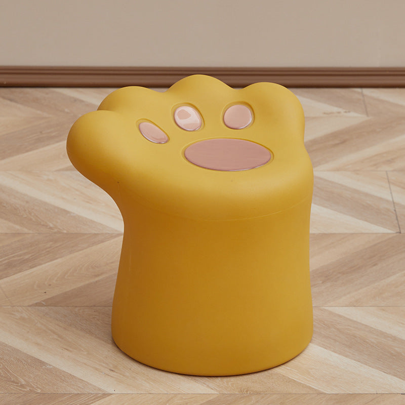 Contemporary Creative PE Kids Cat Paw Shape Low Stool Armless For Living Room