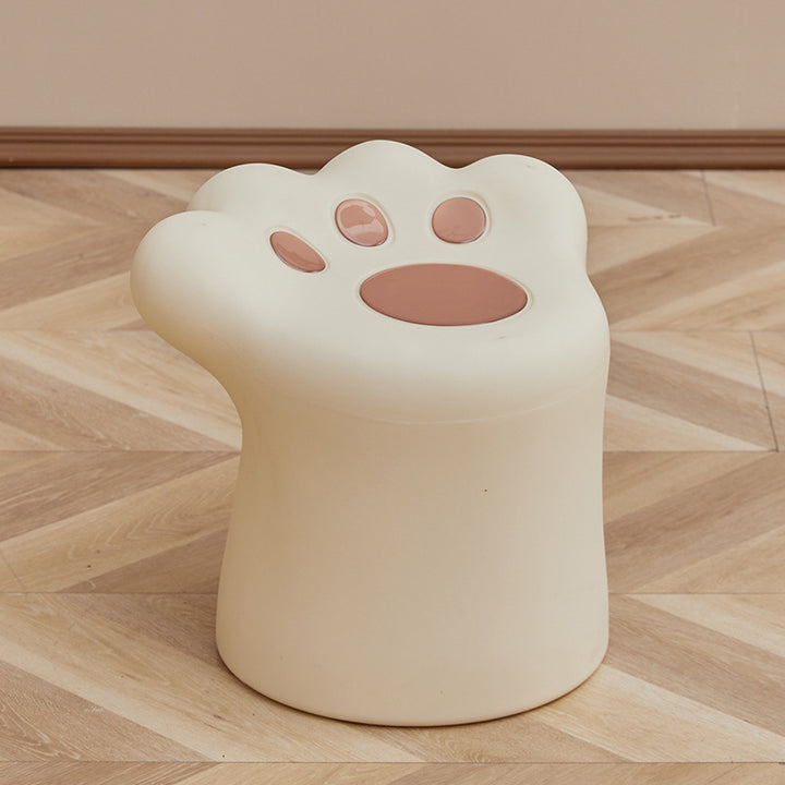 Contemporary Creative PE Kids Cat Paw Shape Low Stool Armless For Living Room