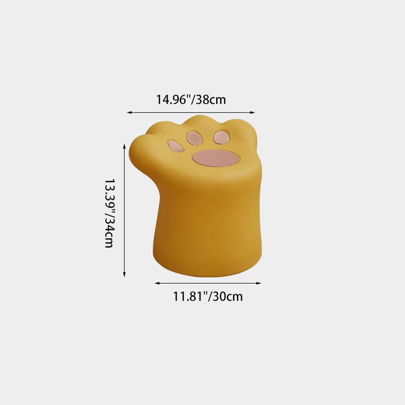 Contemporary Creative PE Kids Cat Paw Shape Low Stool Armless For Living Room