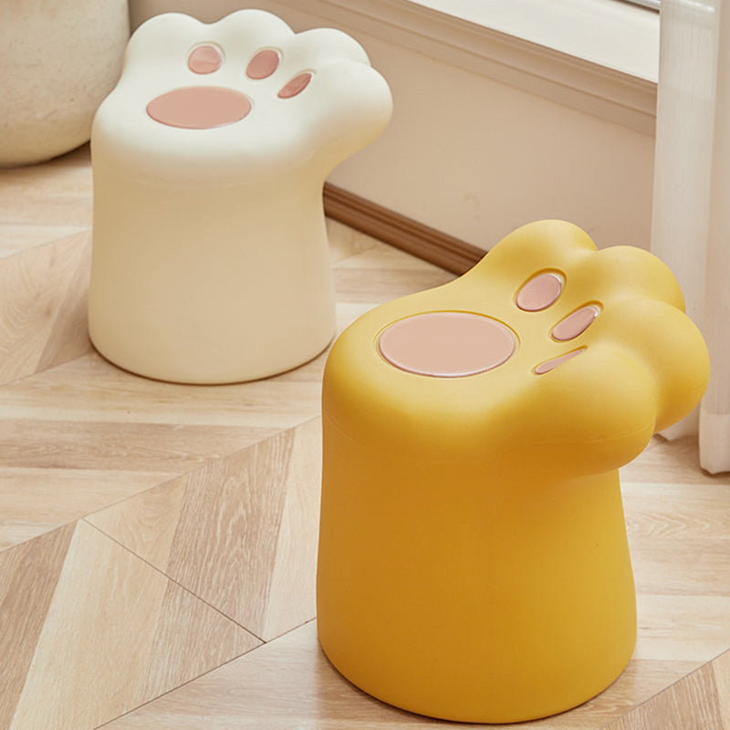 Contemporary Creative PE Kids Cat Paw Shape Low Stool Armless For Living Room