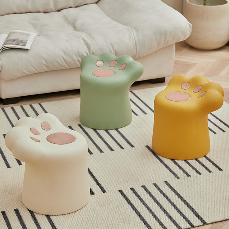 Contemporary Creative PE Kids Cat Paw Shape Low Stool Armless For Living Room