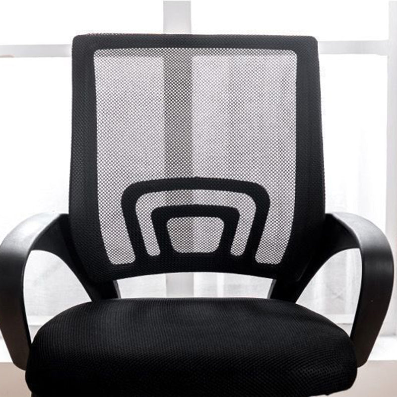 Modern Minimalist Mesh Plastic Nylon Steel Curved Mobile Desk Chair Backrest Armrest For Home Office