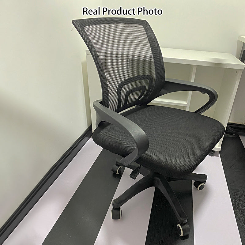 Modern Minimalist Mesh Plastic Nylon Steel Curved Mobile Desk Chair Backrest Armrest For Home Office