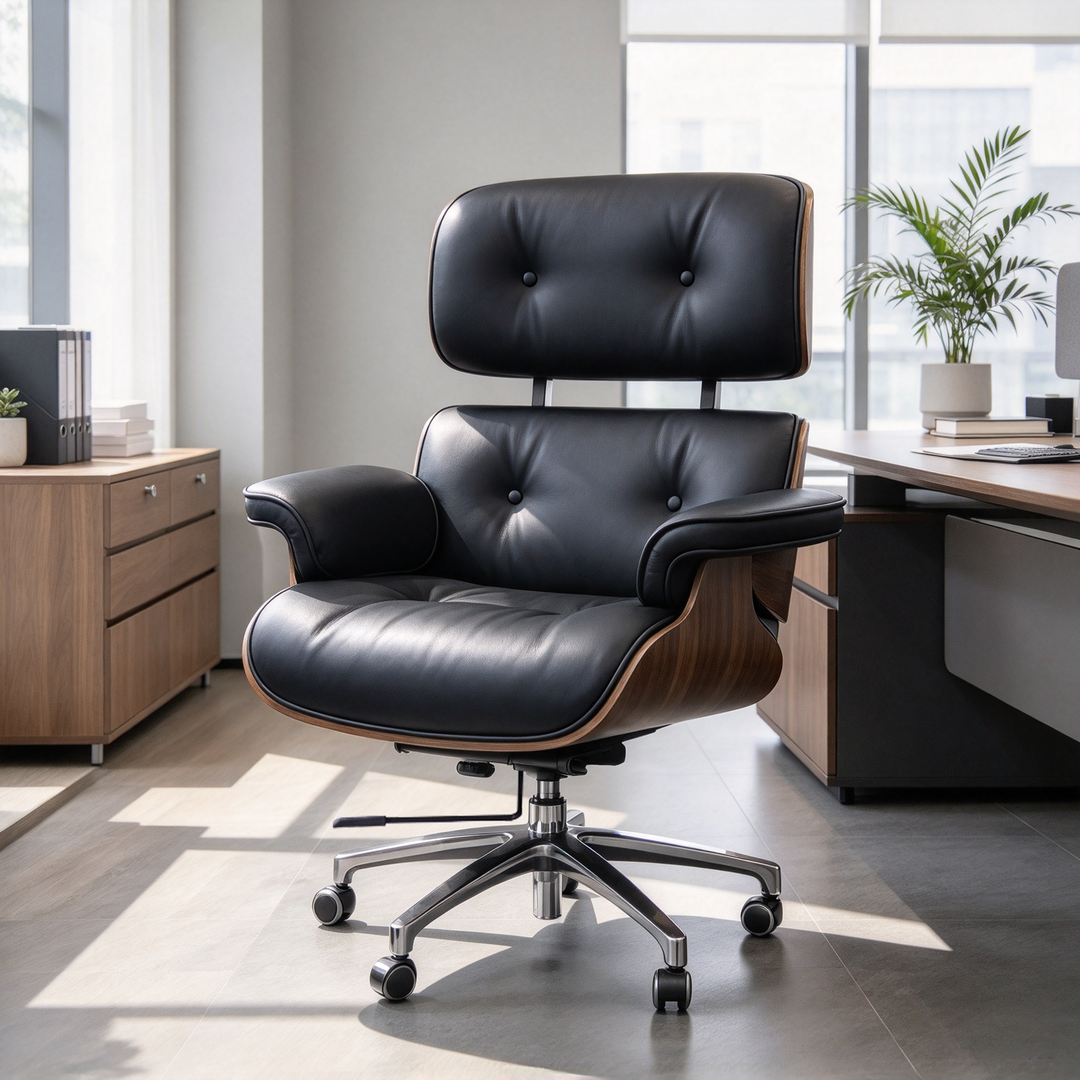 Contemporary Simplicity Curved Scratch-Resistant Faux Leather Desk Chair With Backrest For Home Office