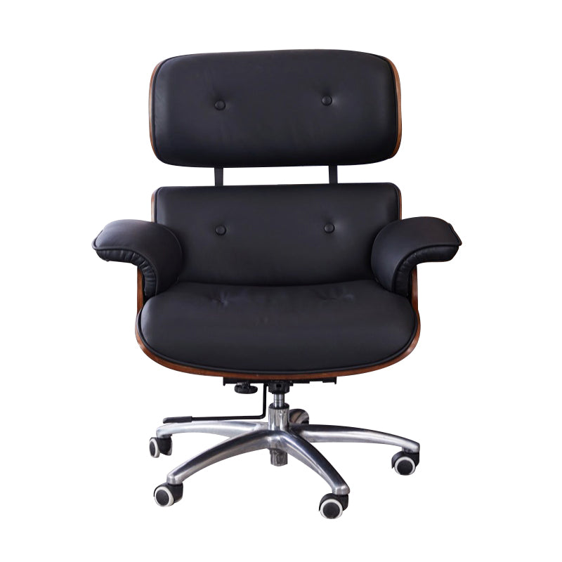 Contemporary Simplicity Curved Scratch-Resistant Faux Leather Desk Chair With Backrest For Home Office