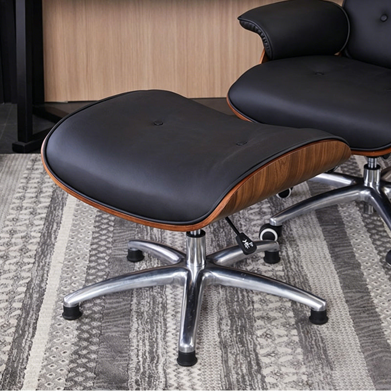 Contemporary Simplicity Curved Scratch-Resistant Faux Leather Desk Chair With Backrest For Home Office