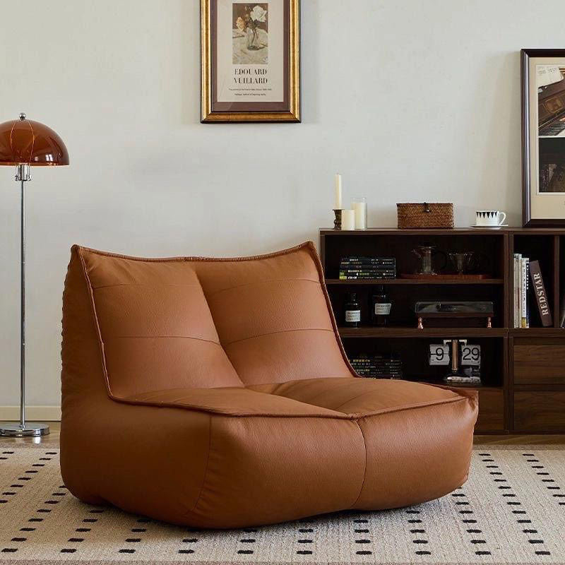 Contemporary Simplicity Rectangular Scratch-Resistant Faux Leather Accent Chair With Backrest For Living Room