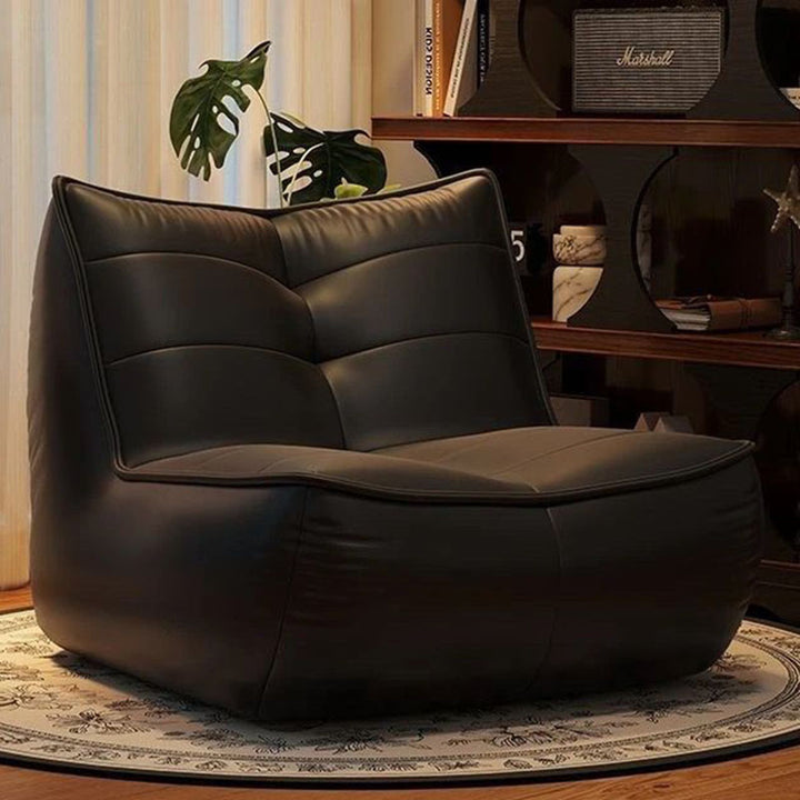 Contemporary Simplicity Rectangular Scratch-Resistant Faux Leather Accent Chair With Backrest For Living Room