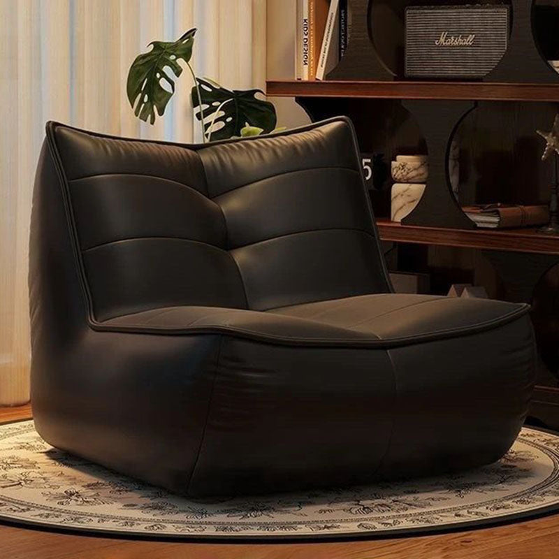 Contemporary Simplicity Rectangular Scratch-Resistant Faux Leather Accent Chair With Backrest For Living Room