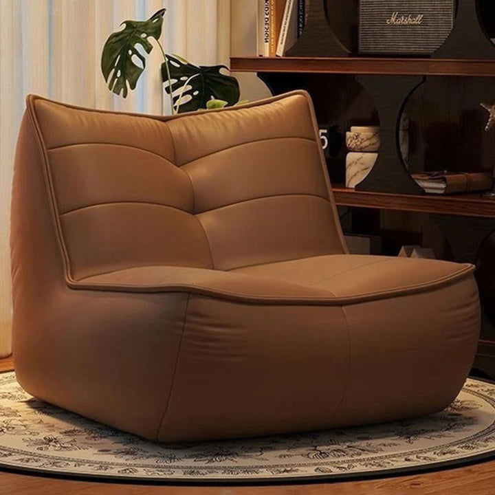 Contemporary Simplicity Rectangular Scratch-Resistant Faux Leather Accent Chair With Backrest For Living Room