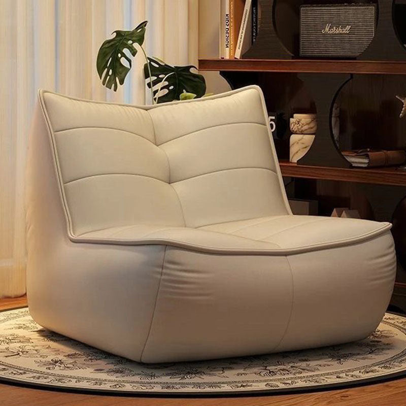 Contemporary Simplicity Rectangular Scratch-Resistant Faux Leather Accent Chair With Backrest For Living Room