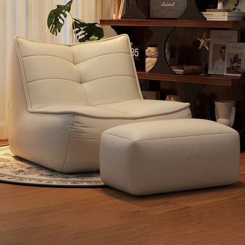 Contemporary Simplicity Rectangular Scratch-Resistant Faux Leather Accent Chair With Backrest For Living Room