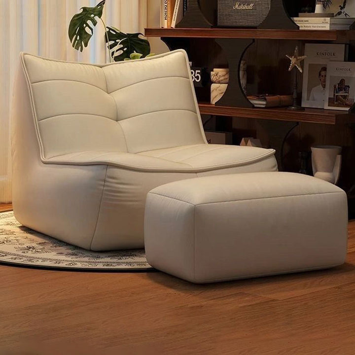 Contemporary Simplicity Rectangular Scratch-Resistant Faux Leather Accent Chair With Backrest For Living Room