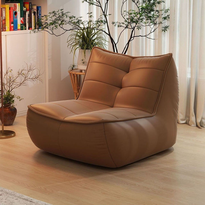 Contemporary Simplicity Rectangular Scratch-Resistant Faux Leather Accent Chair With Backrest For Living Room