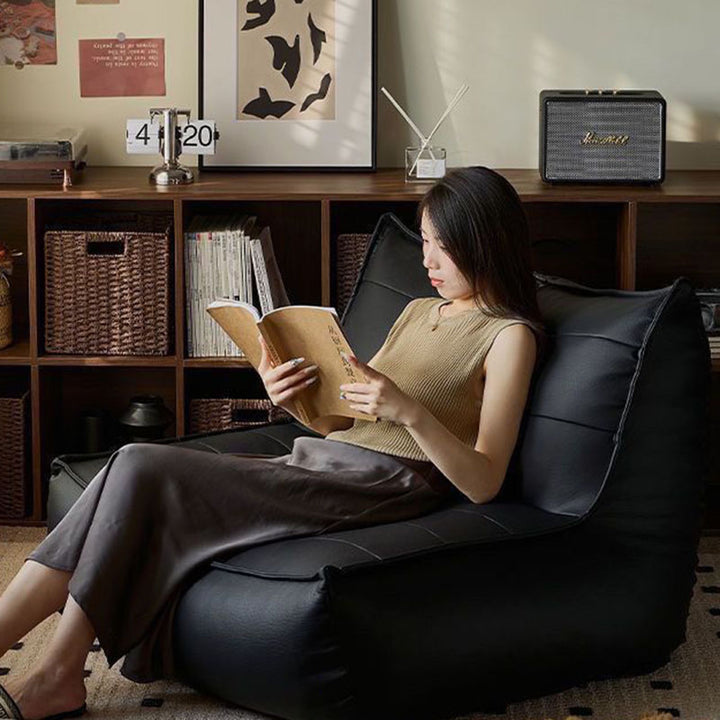 Contemporary Simplicity Rectangular Scratch-Resistant Faux Leather Accent Chair With Backrest For Living Room