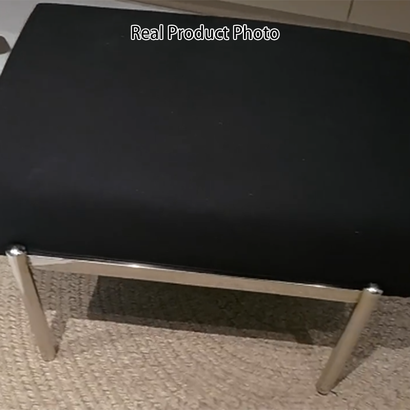 Modern Minimalist Rectangular Stainless Steel &amp; Corduroy Bench Armless For Entryways
