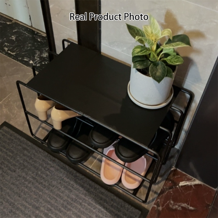 Modern Minimalist Rectangular Steel &amp; Iron Shoe Bench Armless For Entryways
