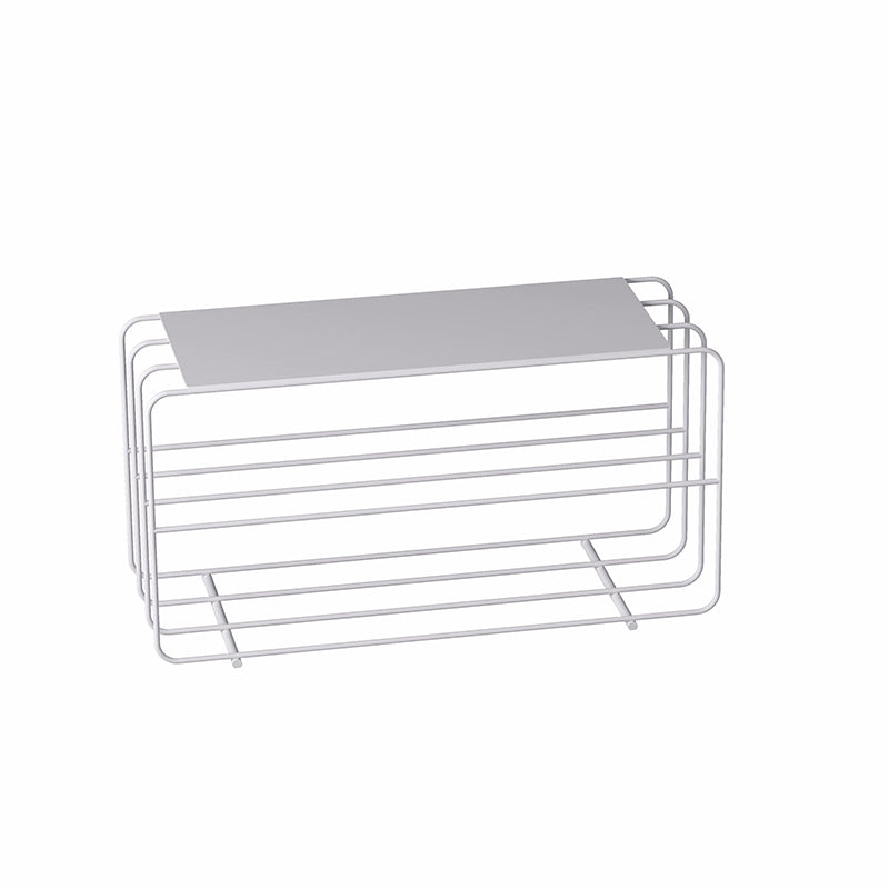 Modern Minimalist Rectangular Steel &amp; Iron Shoe Bench Armless For Entryways