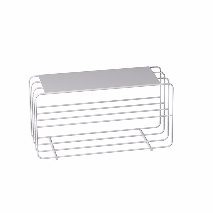 Modern Minimalist Rectangular Steel &amp; Iron Shoe Bench Armless For Entryways