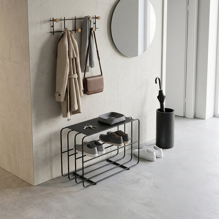 Modern Minimalist Rectangular Steel &amp; Iron Shoe Bench Armless For Entryways