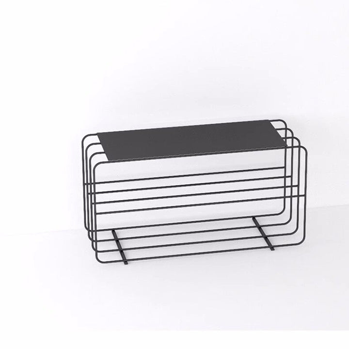 Modern Minimalist Rectangular Steel &amp; Iron Shoe Bench Armless For Entryways